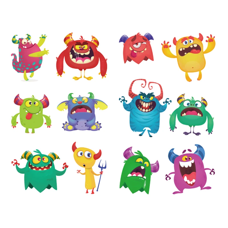 Водонепроницаемые детские наклейки с изображением маленького монстра атмосферы