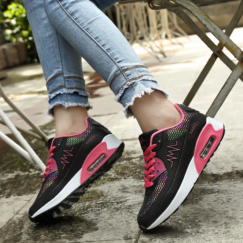 RUMDAX Air Cushion Sport Shoes Women Breathable Sneakers Anti-skid Outdoor Jogging Walking Shoes Basket Fitness Shoes Trainers