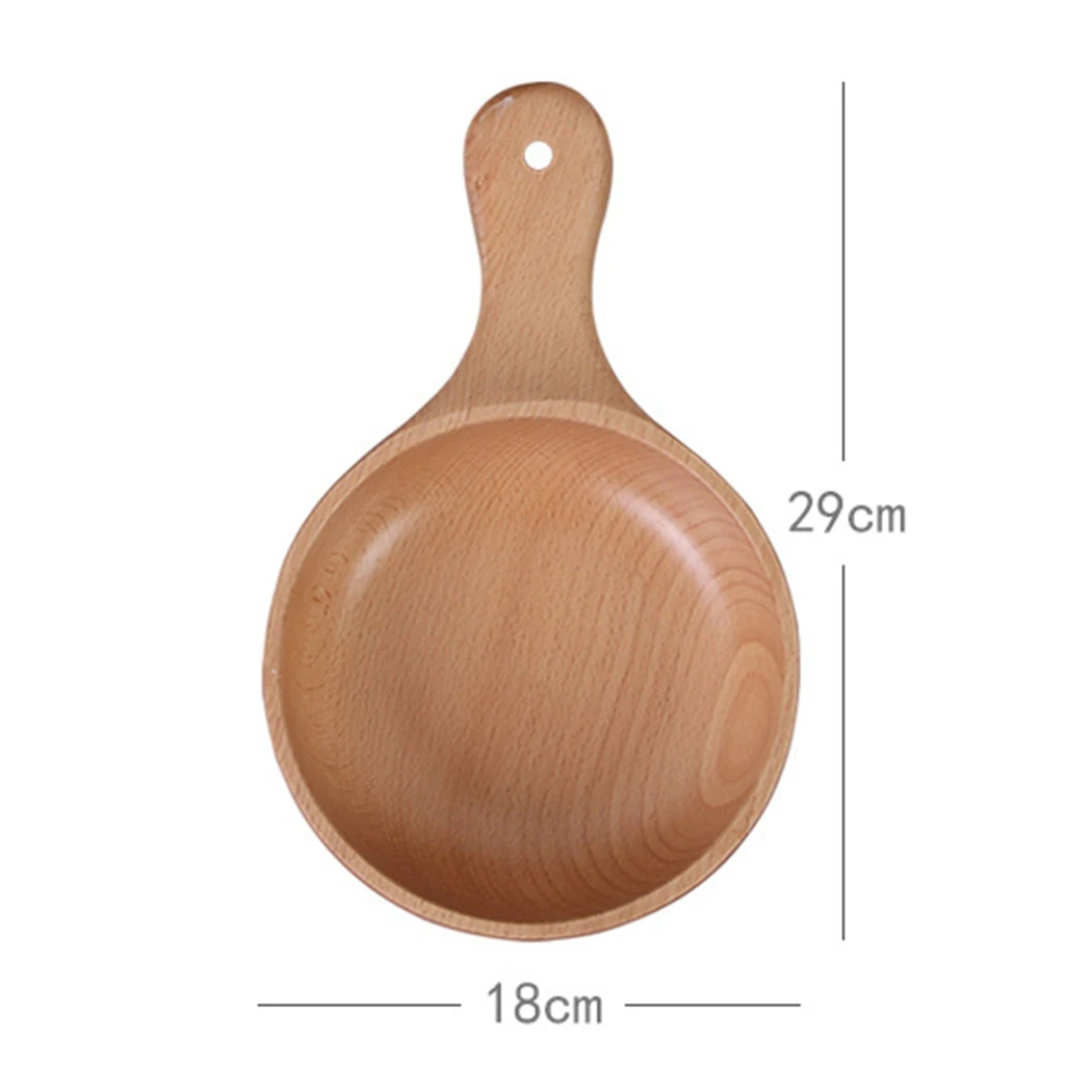 

Kitchen Japanese Style Wood Salad Bowl Wood 7.09in Large Food Bowl Home Dinnerware With Handle Tableware Noodle Wooden Bowl