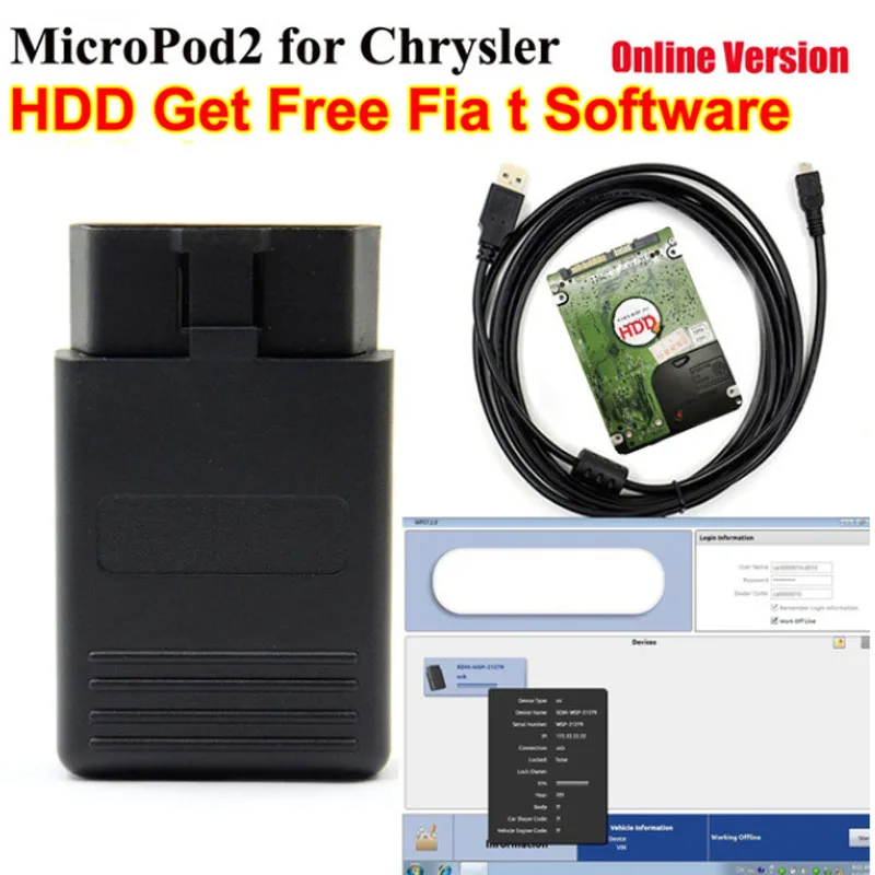 V17.04.27 MICROPOD 2 онлайн программирование для Chrysler/F Fiat/D odge/J eep MicroPod2 многоязычный