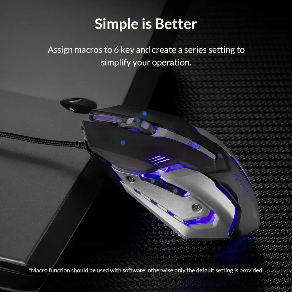 Профессиональная USB игровая мышь ORICO регулируемая Проводная оптическая 3200 DPI