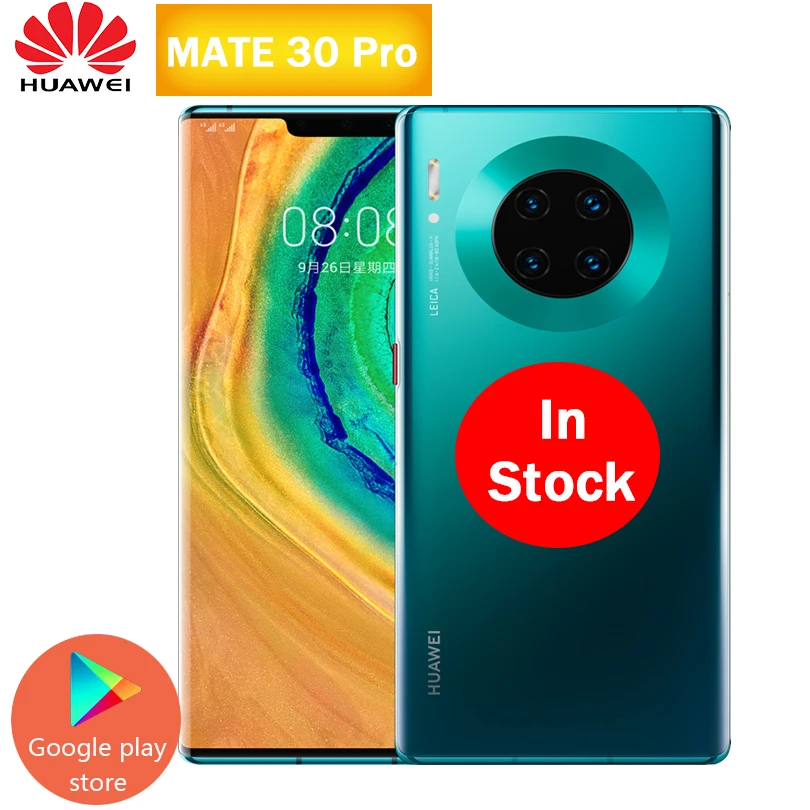 Мобильный телефон huawei mate 30 Pro Kirin 990 Android 10,0 6,5" 2400x1176 8 ГБ ОЗУ 128/256 Гб ПЗУ 40 Мп+ 40 Мп+ 32 МП зарядка 40 Вт