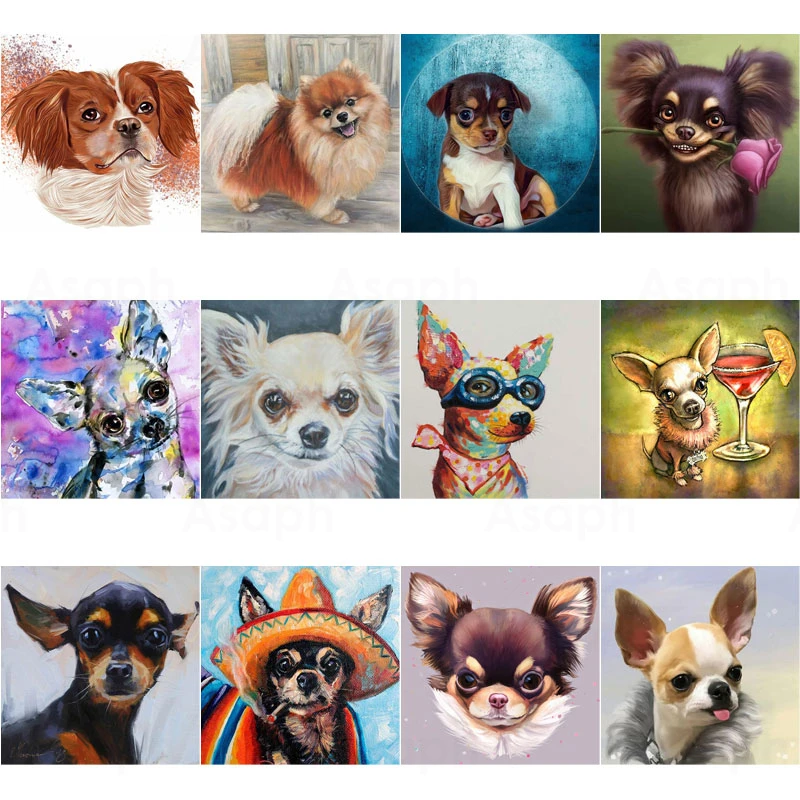 

Colorful Cute Dogs 5D Diy Full Square and Round Diamond Painting Embroidery Cross Stitch Kit Wall Art Pet Store Home Decor