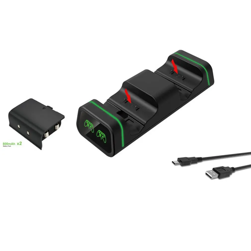 Dual Controller Charging Dock for Xbox One / One S / One X Charging Station Base Display with 2x800mah Batteries Microsoft