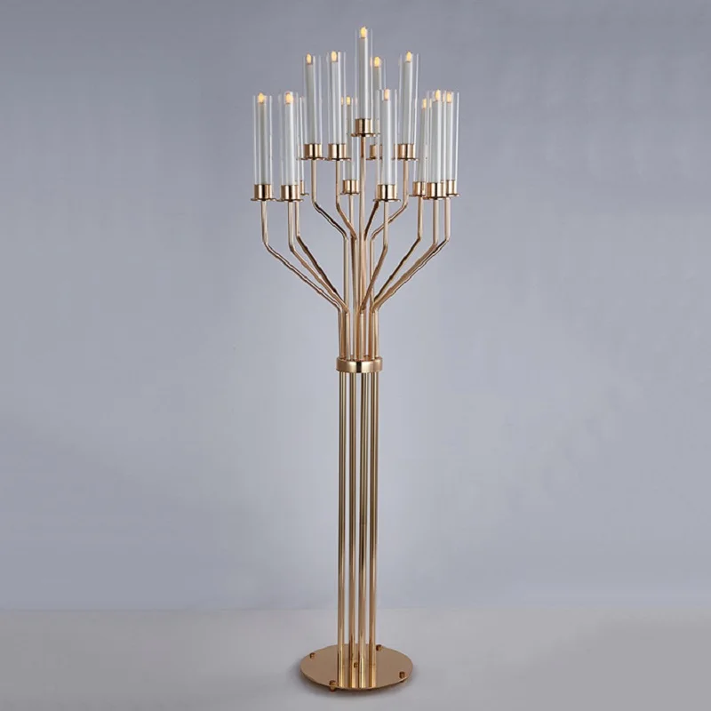 

4 set Acrylic Candelabras 160 CM Height 13 Heads Candle Holders Luxury Wedding Table Centerpiece Candlesticks Home Decoration