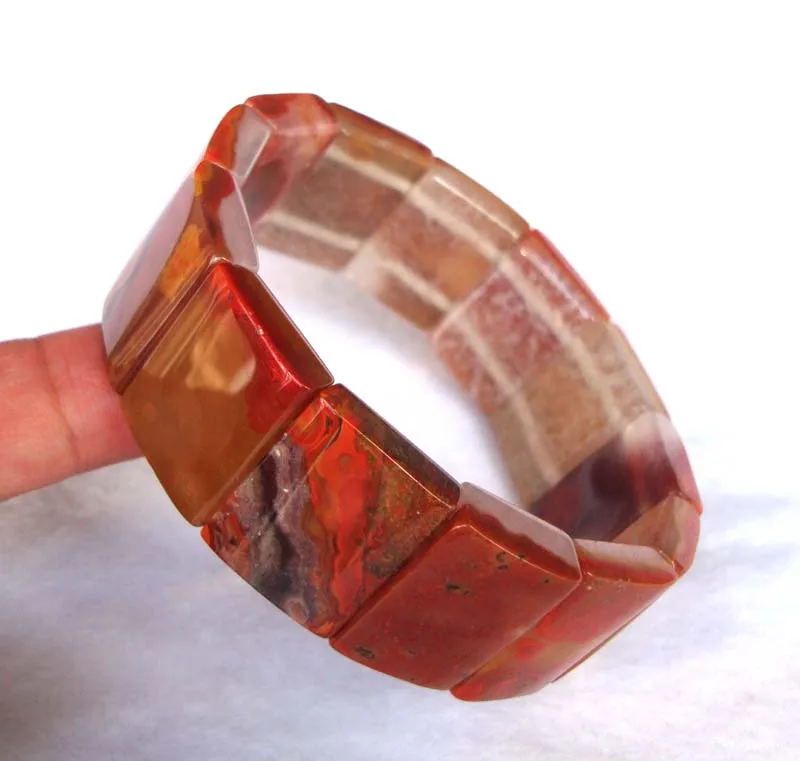 Женский браслет с бусинами из натурального агата | Украшения и аксессуары