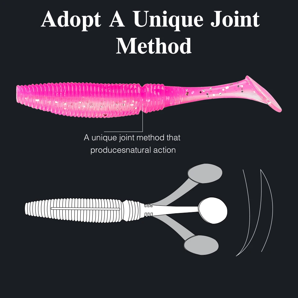 TSURINOYA 10cm 11.5cm 13cm T Tail Soft Lure 8g 12g 18g Saltwater Worm No Sinker Rig Seabass Wobbler Swimbait Bait 8pcs | Спорт и