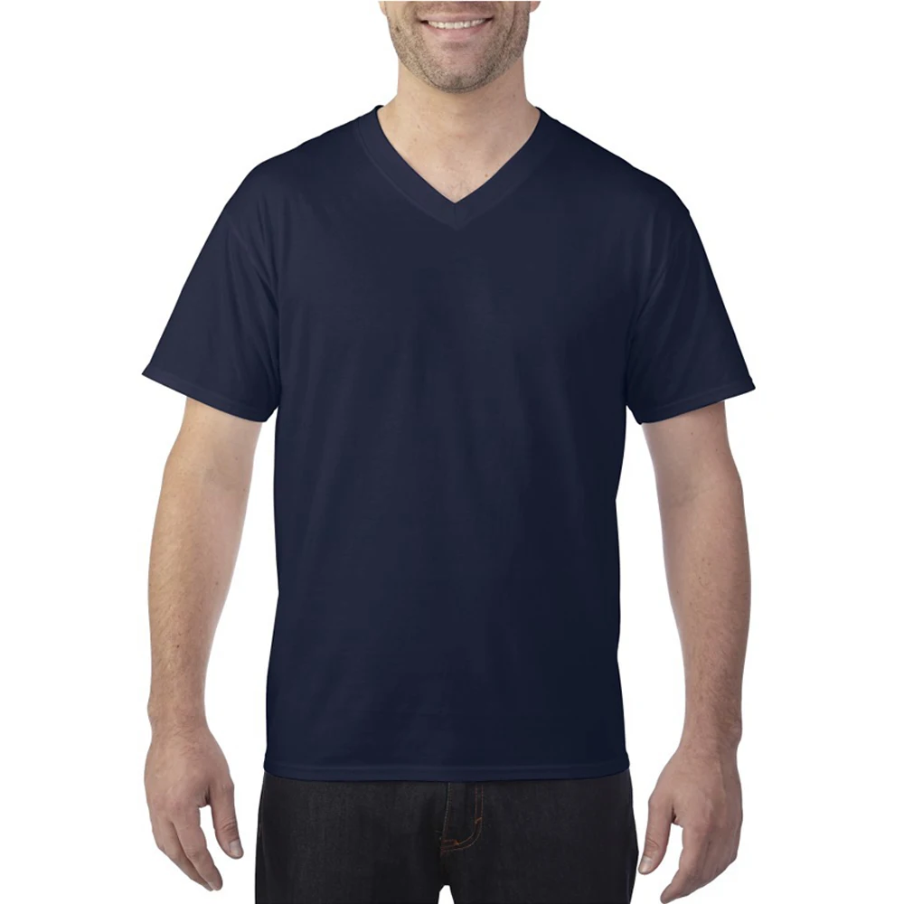 

Men Newest Summer V-Neck T-shirt Short Sleeve Casual Solid Color Tees Simple Home Work Tops Male Clothing Fashion Basic T-shirts