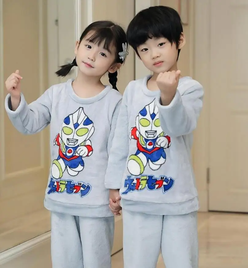 style 2 Детские пижамные комплекты, Детская Пижама, Детский костюм для сна, детская одежда для сна, зимняя теплая детская пижама, домашняя одежда для мальчиков и девочек - Цвет: style 2