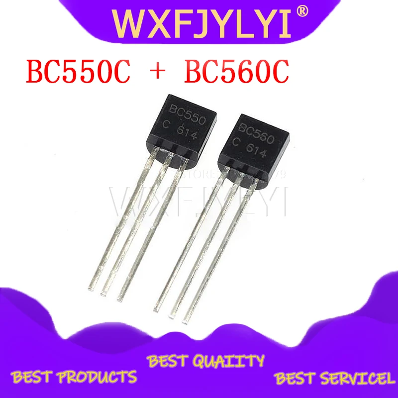 50 шт. BC550C + BC560C каждый 25 BC550 BC560 TO92 транзистор DIP-3 45V 0.1A TO-92 Новый оригинал |
