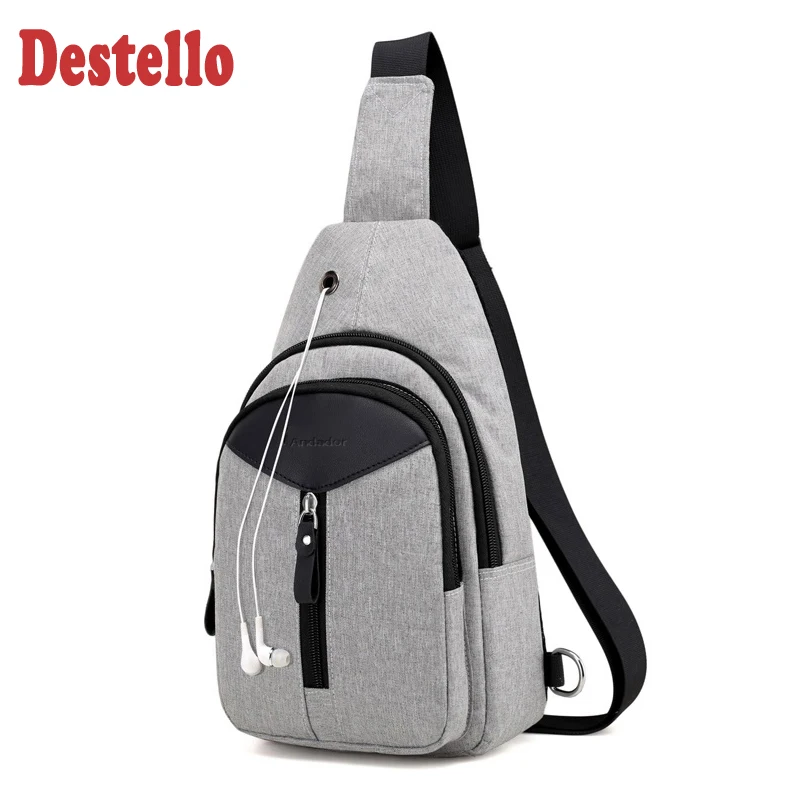 Модная нагрудная сумка с отверстием для наушников водонепроницаемая через плечо