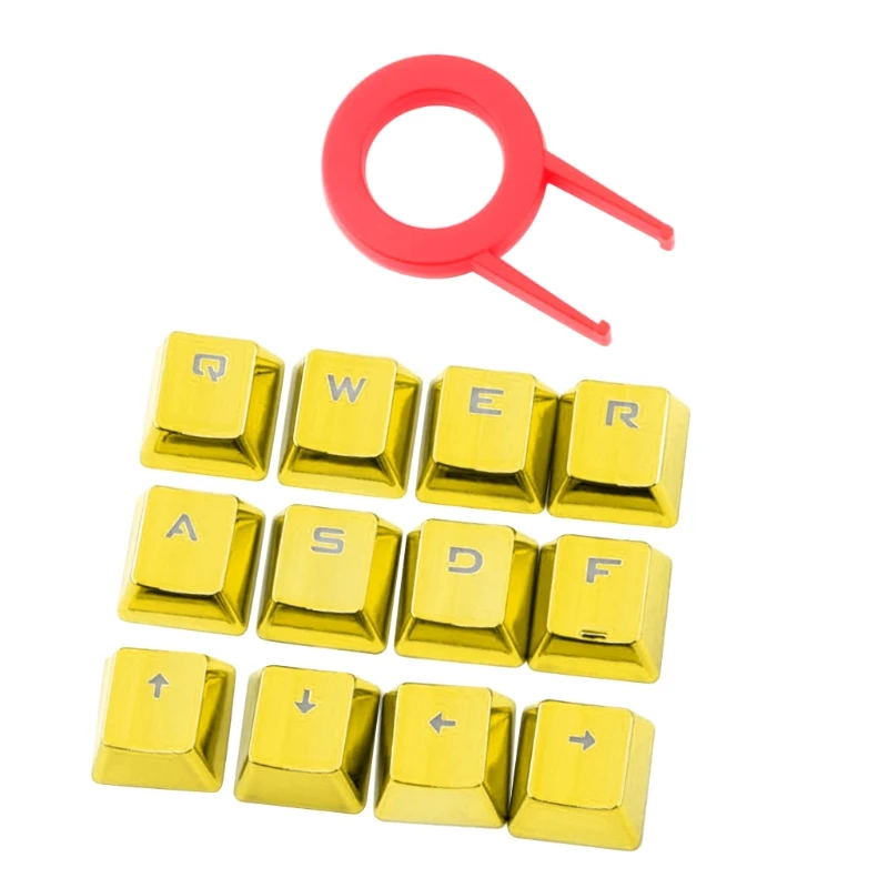 

12-Key Pbt Keycaps Gold-Plated Metal Personality Light Transmission Gaming Mechanical Keyboard Keycaps Universal Purpose