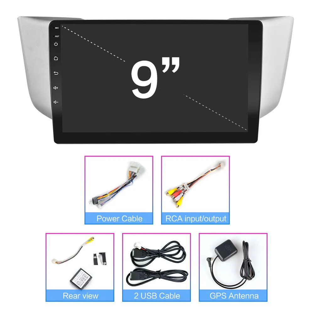 Автомобильный мультимедийный видеоплеер 2 Гб ОЗУ Android 9 0 для Lexus RX300 RX330 RX350 RX400H 2004
