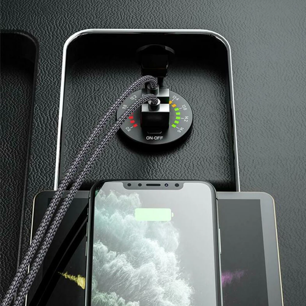 

DIY Dual USB Charger ON/Off Switch Colorful Voltmeter Waterproof 12V 36W USB Outlet for Car,Marine Boat,RV,Truck,Golf