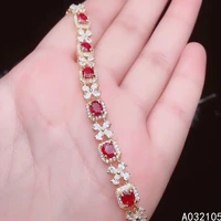 kjjeaxcmy fine jewelry 925 sterling silver inlaid natural ruby women vintage luxury plant ol style gem hand bracelet support det