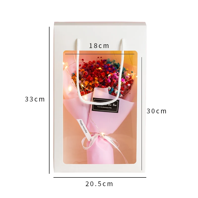 

INS Preserved flowers High-value Handbag Dried Preserved Flowers With Hand Gift Gypsophila Birthday Graduation DIY Manual Gift