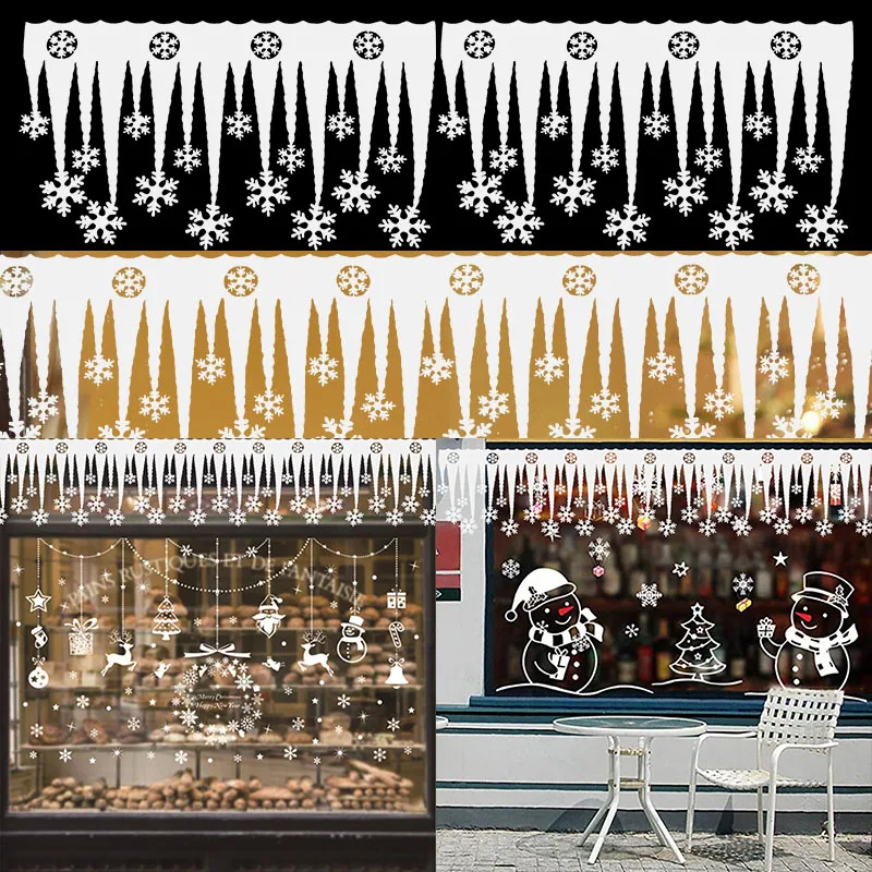 

2pcs/lot White Snowflakes Christmas Window Decor Artificial Snow Icicle Ornaments for Home 2021 Xmas Decorations New Year 2022