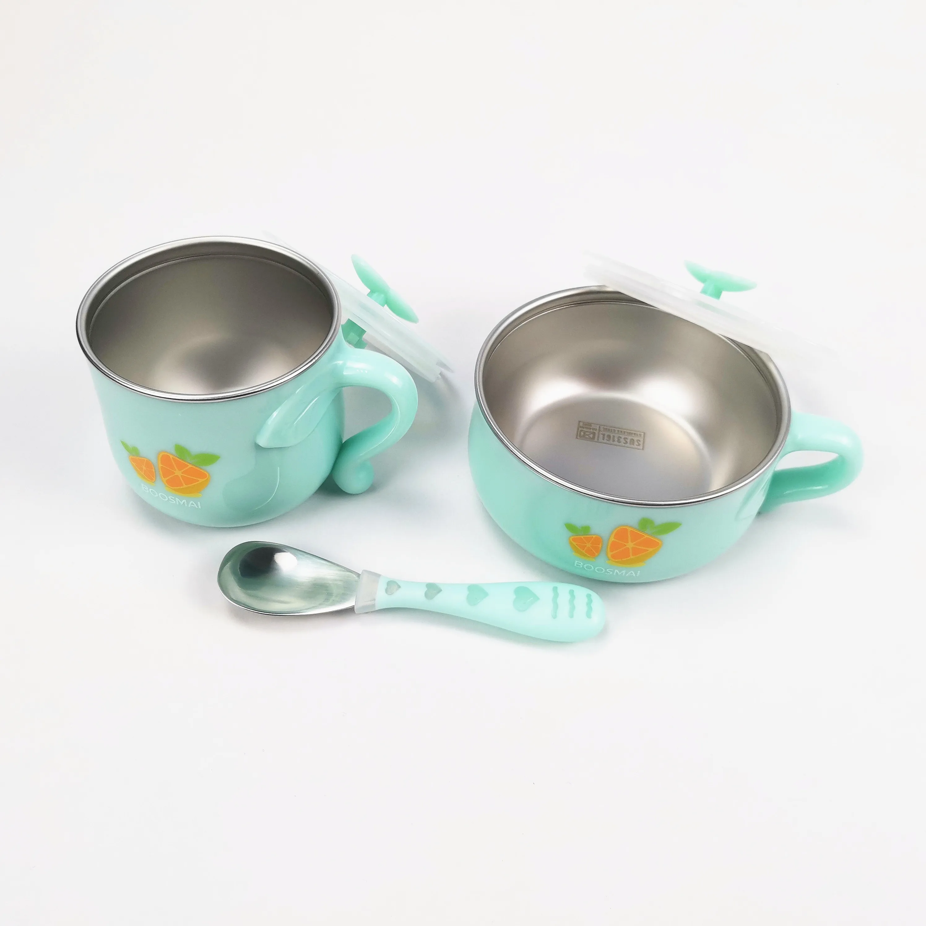 3 шт./компл. Набор детских чаш из нержавеющей стали обучающая чаша ложка набор