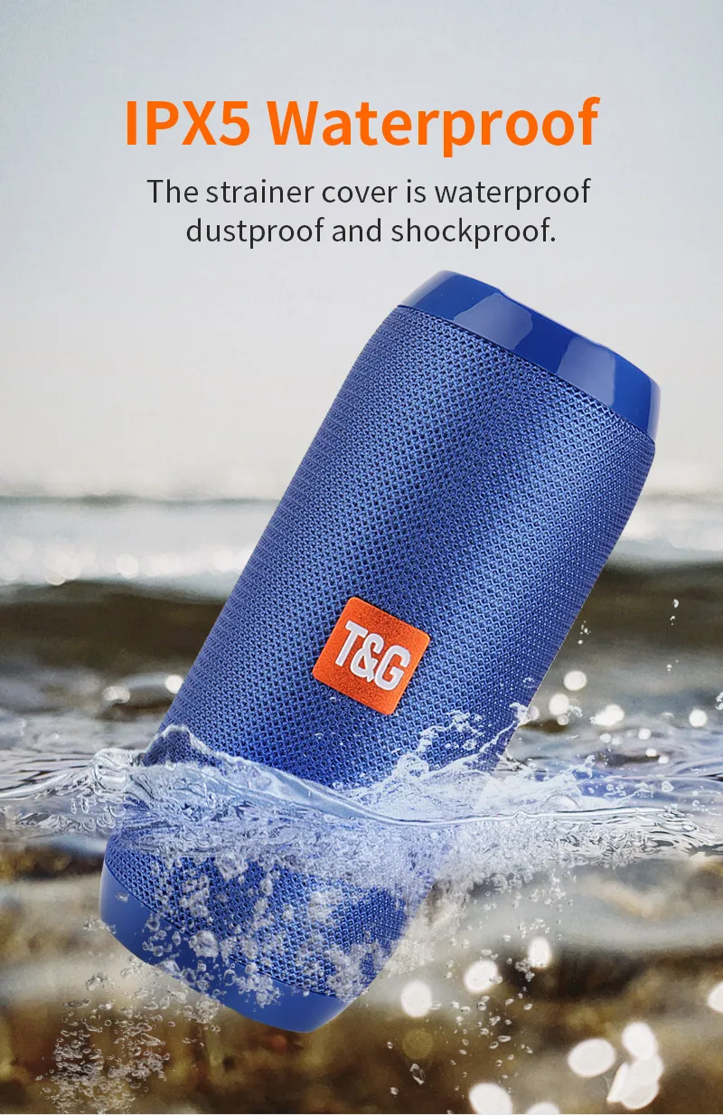 

Portable Bluetooth Speaker Wireless Bass Column Waterproof Outdoor USB Speakers Support AUX TF Subwoofer Loudspeaker