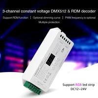 3 ch dmx512 decoder support rdm function cv led controller 12v 24v compatible with master remote control pwm for rgb led strip