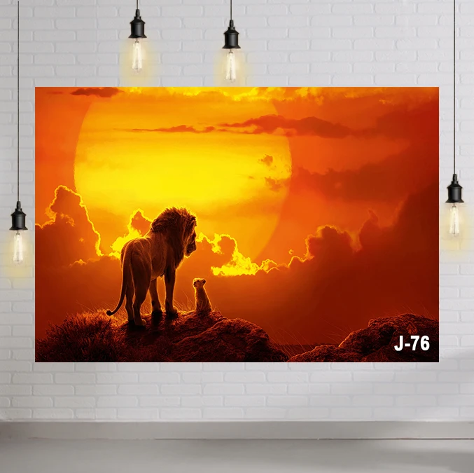 

Photography BackDrop Lion King Prairie King Gradient Sunset Maintains Photo Studio Kids Portrait Booth Background Poly Back Drop