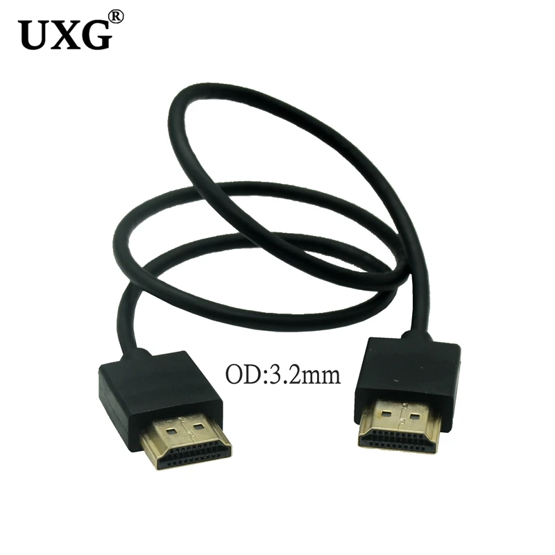 OD 3.2mm Super Soft HDTV-compatible 2.0V Male to HDTV Male Thin Cable 4K*2K HD Light-weight Portable 0.3M 0.5M 1M 1.5M 2M 3M