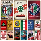 Alfa Romeo Автомобильная табличка металлическая винтажная жестяная вывеска потертый шик Декор винтажные металлические знаки винтажное украшение бара металлический плакат паб металлическая тарелка