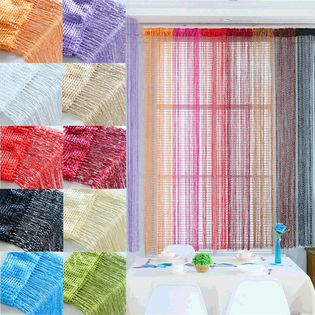 

100cmX200cm Multi-color Line Curtains Door String Curtain Line Door Curtain Window Blind Valance Room Divider Door Decorative