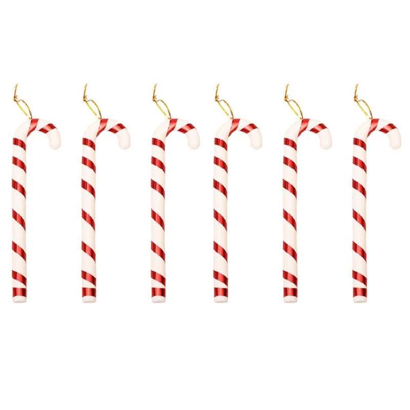 

6 шт. конфеты, рождественские тростники, Рождественские елки, новогодвечерние праздничные, офисные, садовые украшения