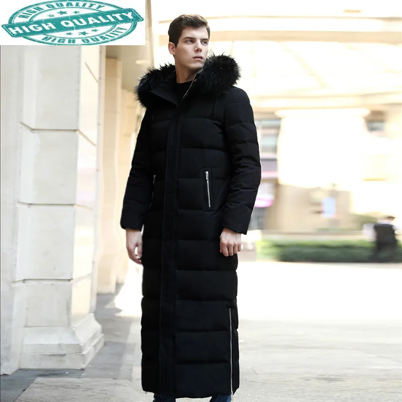 

Goose Winter Down Jacket Men Warm Long Coat Hooded Big Fur Collar Thick Parkas Plus Size Doudoune Homme Hiver KJ6072