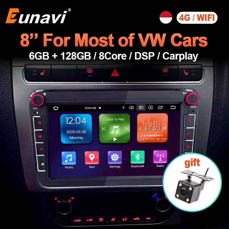 

Eunavi 2 DIN Android Car Radio GPS For VW Passat B6 B7 CC Polo GOLF 5 6 Touran Jetta Tiguan Magotan Seat Octavia 4G Multimedia