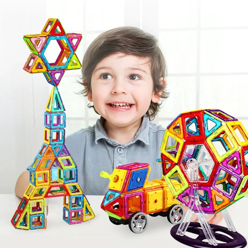 

Набор магнитных блоков, 106 шт., модель и конструктор, пластиковые Развивающие игрушки для детей, подарки, интеллектуальная сборка, высокое ка...