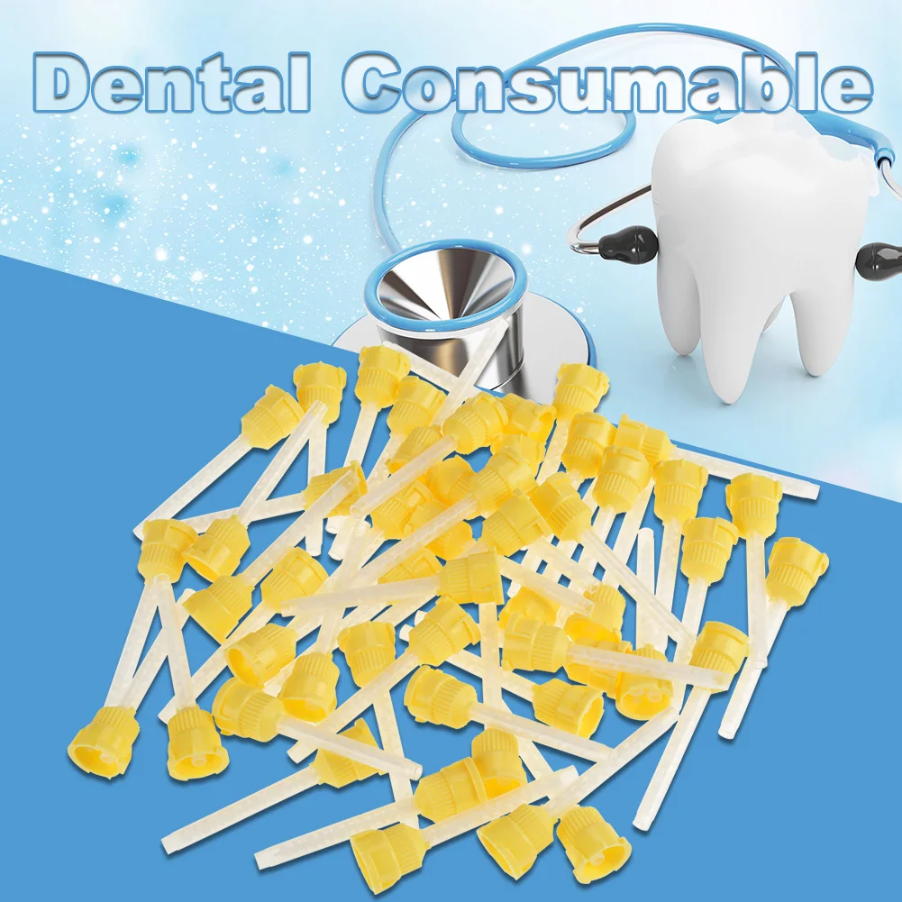 

50Pcs 70mm Disposable Dental Silicone Printing Film Mixing Head 4.2mm Bubblefree High Precision Dental Materials Consumables