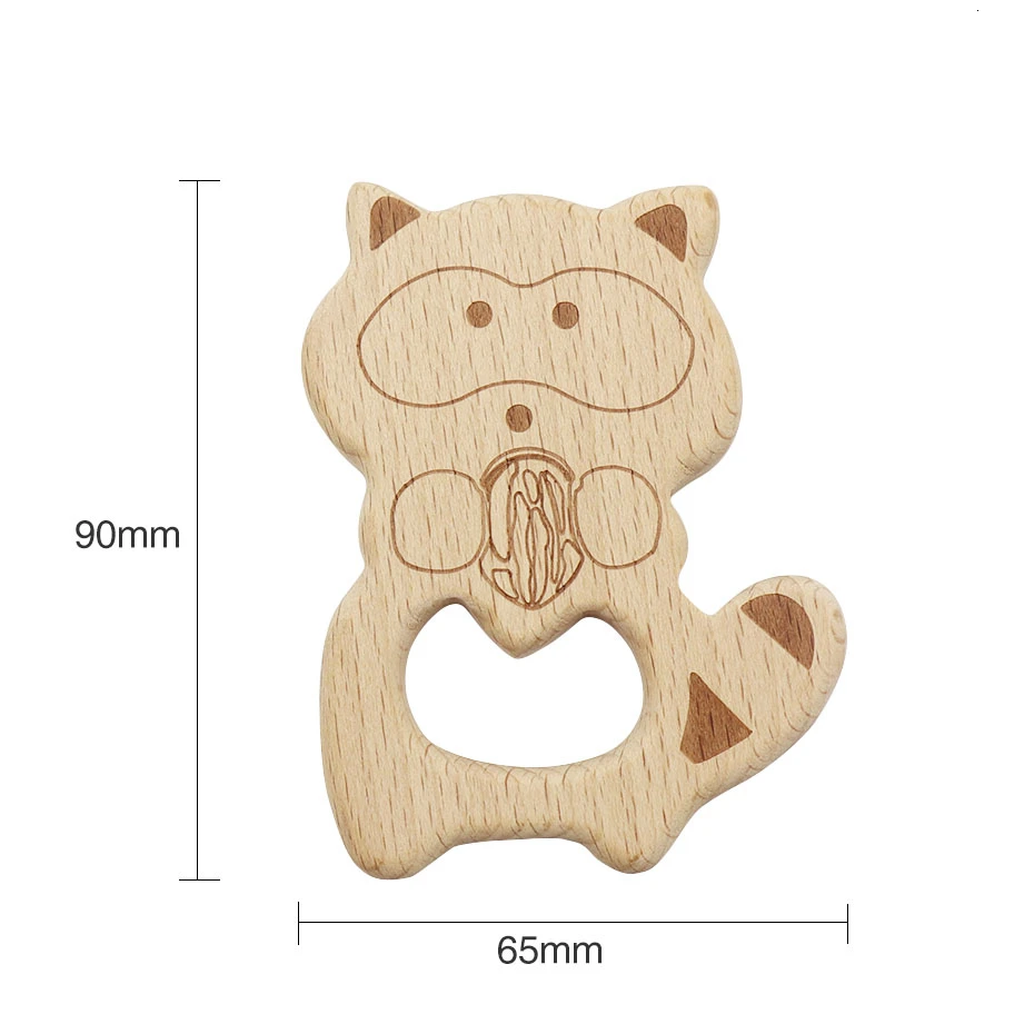 10pc 47 Raccoon-B 10 шт. деревянный Прорезыватель в виде животных, слона, кролика, жирафа, Натуральный Бук, игрушки, детские Прорезыватели, кольцо для новорожденных, подарки, аксессуары - Цвет: 10pc 47 Raccoon-B