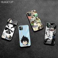 huagetop anime asta yuno black cell phone case tempered glass for iphone 11 pro xr xs max 8 x 7 6s 6 plus se 2020 case