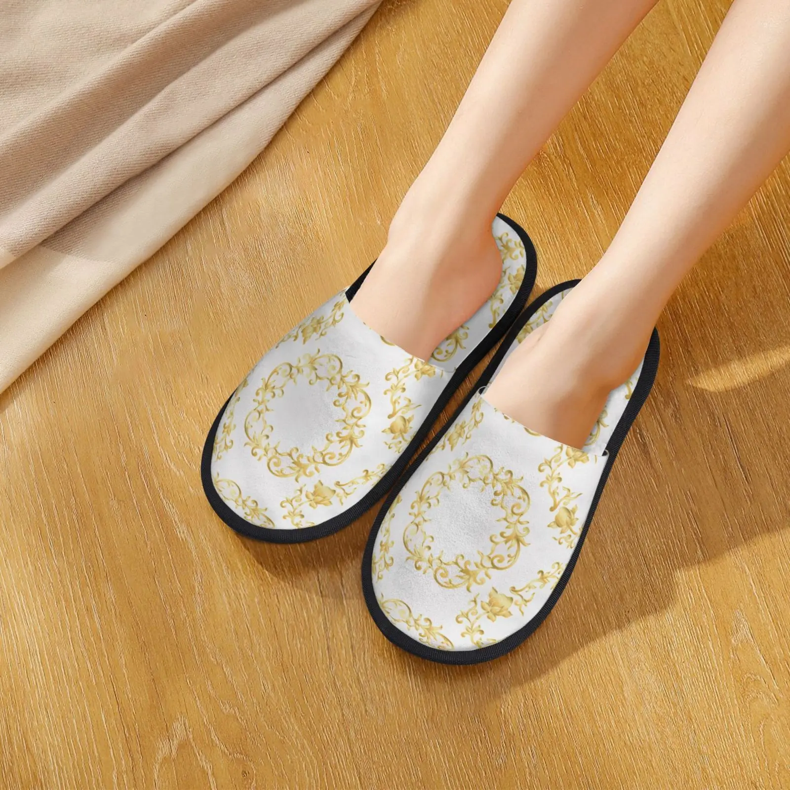 

KUILIU Custom Indoor Furry Slippers Winter Women Cotton Non-Slip Slides Bedroom House Warm Unisex Shoes
