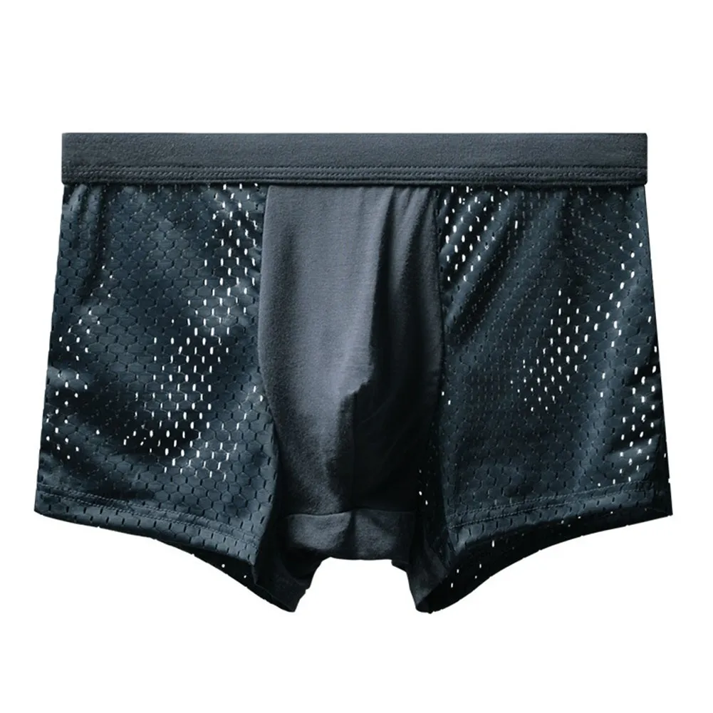 

U-convex Underwear Man Sexybreathable Mesh Hole Panties Mens Casual Boxers Short Soft Bottom Underpant Male Knicker Trunks Man