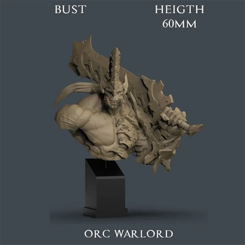 H60mm Orc Warlord набор для бюста из смолы масштабная Монтажная модель фигурок