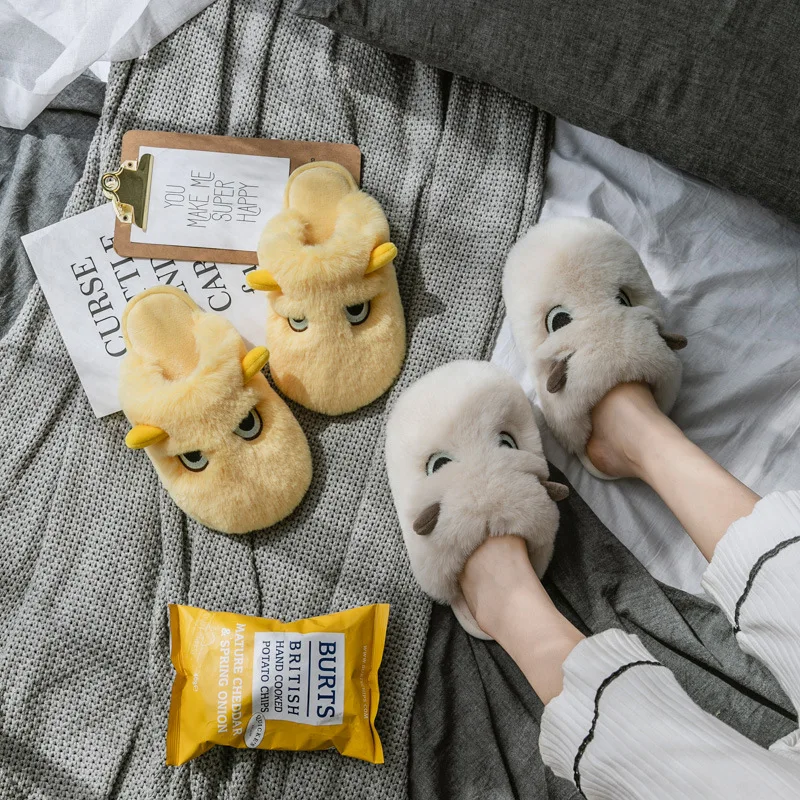 Suihyung/пушистые меховые тапочки Зимняя женская домашняя обувь Мягкие теплые