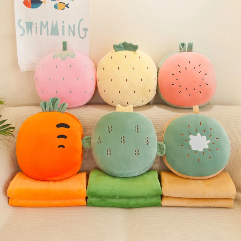 Милое фланелевое одеяло с клубничным арбузом ананасом Подушка кактус держите