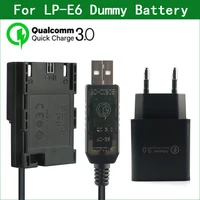 qc3 0 lp e6 e6n ack e6 dr e6 dummy batterydc power bank usb cable for canon eos 6d 7d 60d 70d 80d 90d r r5 r6 5ds 5d mark ii