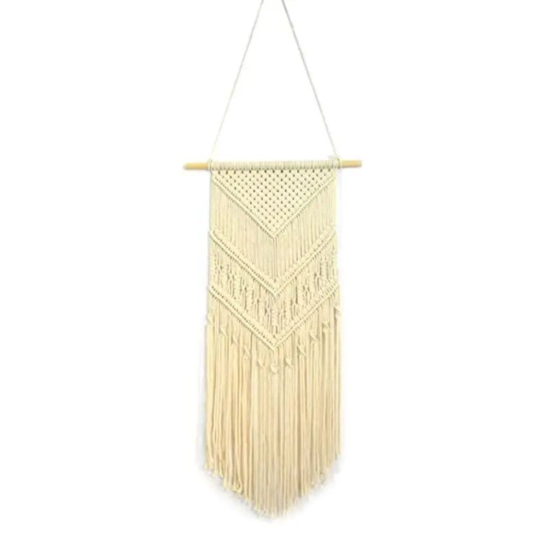 

Wall Hanging Woven Tapestry Bohemian Style Handmade V Shape Tassel Blanket Rope Q1QC