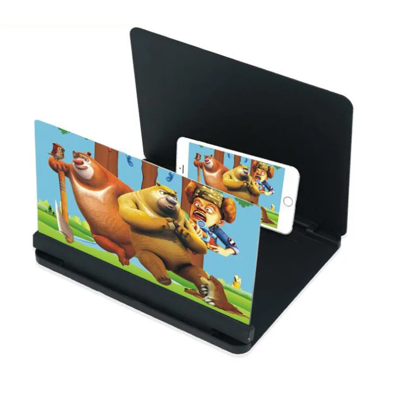 

10 Inch 3D Mobile Phone Screen Magnifier HD Video Amplifier Stand Bracket with Movie Game Magnifying Folding Phone Desk Holder