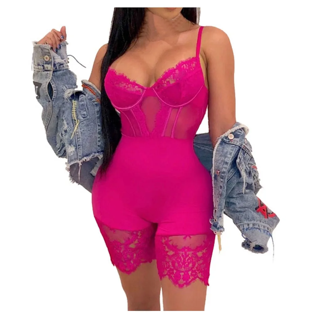 Новинка женский комбинезон брюки корсет хрящи слинг кружева повседневный