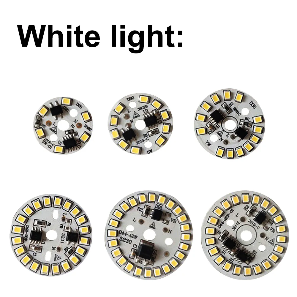 DIY Light Source Board 3W 5W 7W 9W 12W 15W 2835 AC 220V LED PCB Integrated IC Warm White 3200K/White 6500K Without Driver Lamp | Лампы и