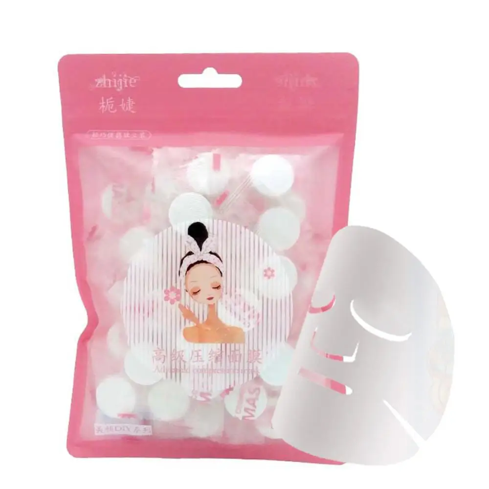 50pcs Сжатая маска для лица бумажные одноразовые маски для лица Сухая Нетканая ткань бумага s уход за кожей сжатая маска Женский инструмент для самостоятельного макияжа - Цвет: 50pcs
