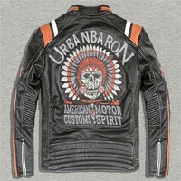 brand new cowhide leather jacketsmens genuine leather biker jacket cool motor biker vintage coat mens jacket