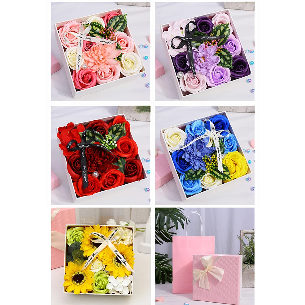 

Мыльные розы, цветы, коробка, ароматизированные пенопластовые лепестки для ванной, искусственный подсолнух для свадебной вечеринки, украше...