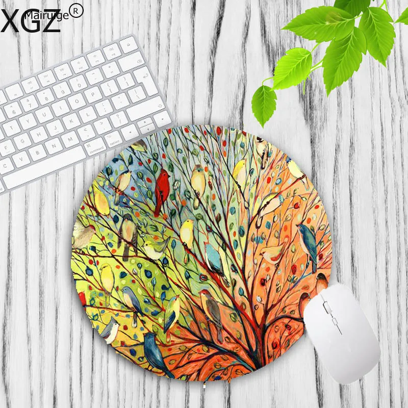 Коврик для мыши XGZ резиновый нескользящий с рисунком птицы 20x20 см офиса 2021 |