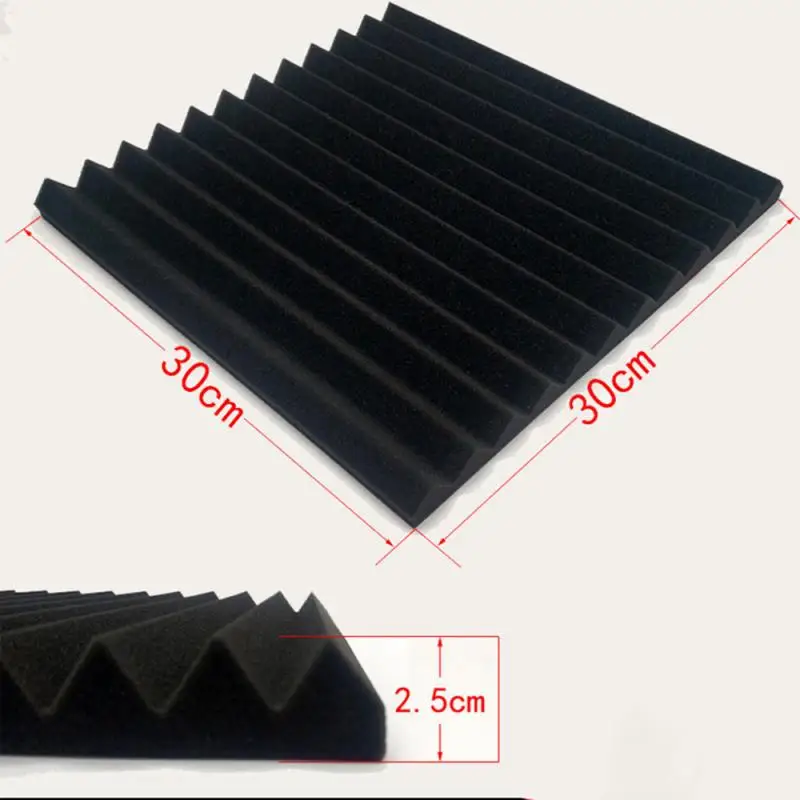 Newest 30*30*2.5cm Studio Acoustic Soundproof Foam Sound Absorption Treatment Panel Tile Wedge Protective Sponge 10PCS | Дом и сад